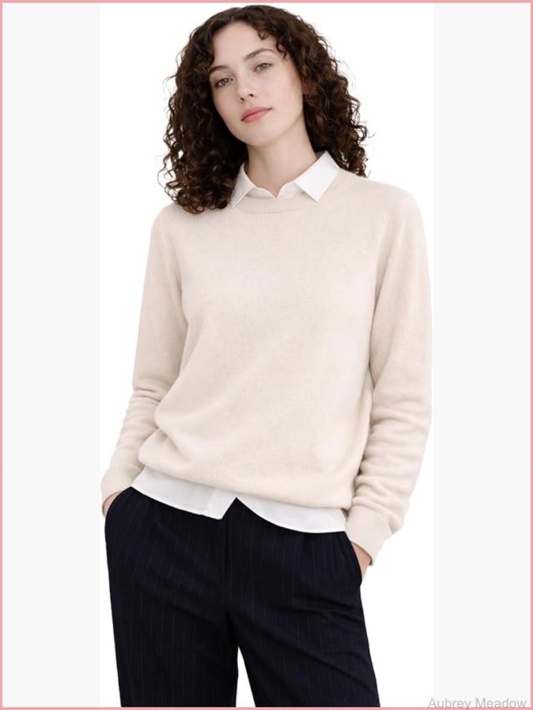 Women's 100% Cashmere Crewneck Sweater Long Sleeve Pullover Grade A